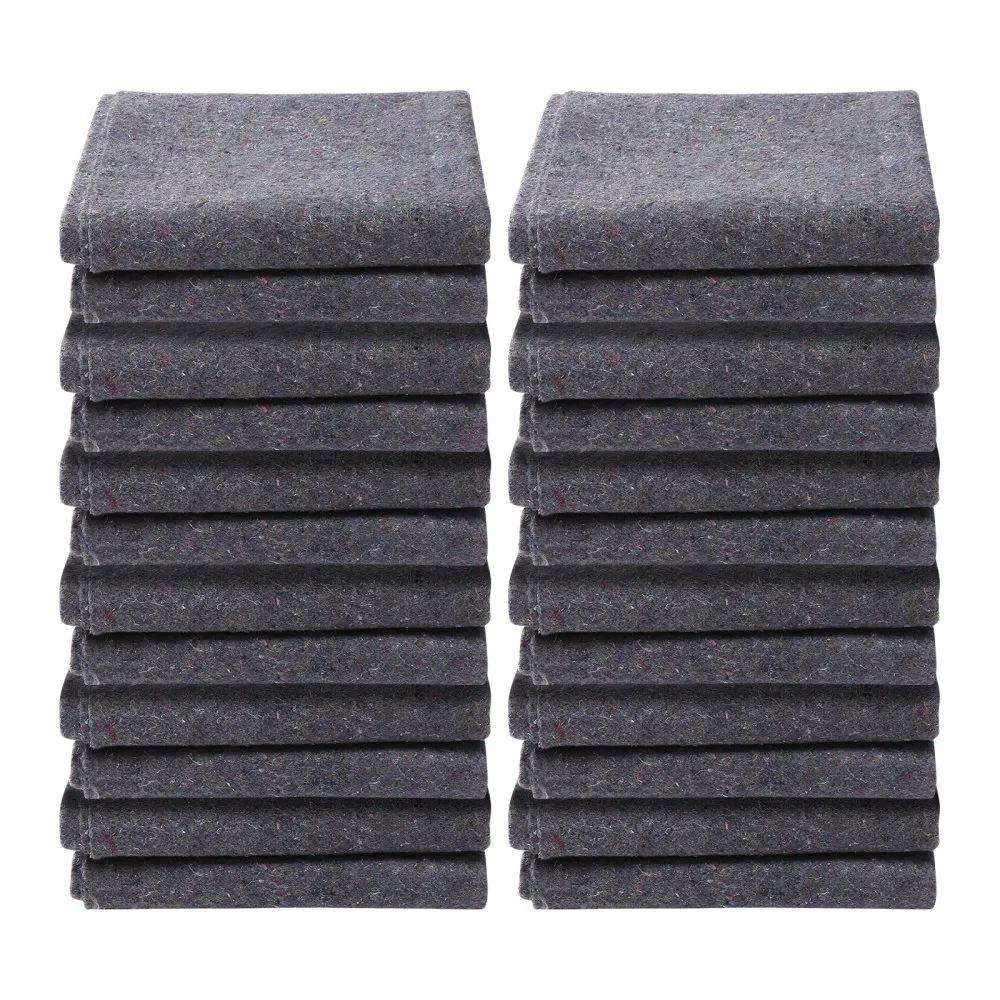 VEVOR Moving Blankets, 72" x 54", 21 lbs/dz Weight, 12 Packs, Professional Recycled Cotton Packing Blanket, Large Heavy Duty Shipping Mover Pads Perfect for Protecting Furniture, Floors, Appliances