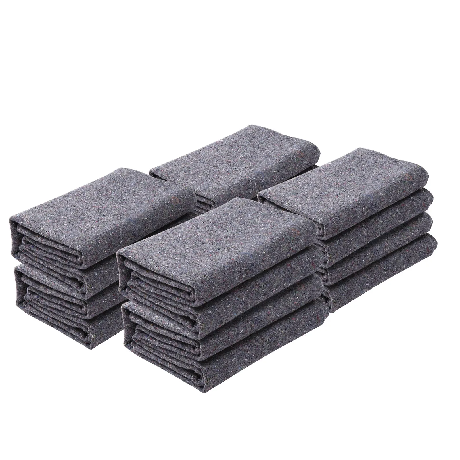 VEVOR Moving Blankets, 72" x 54", 21 lbs/dz Weight, 12 Packs, Professional Recycled Cotton Packing Blanket, Large Heavy Duty Shipping Mover Pads Perfect for Protecting Furniture, Floors, Appliances