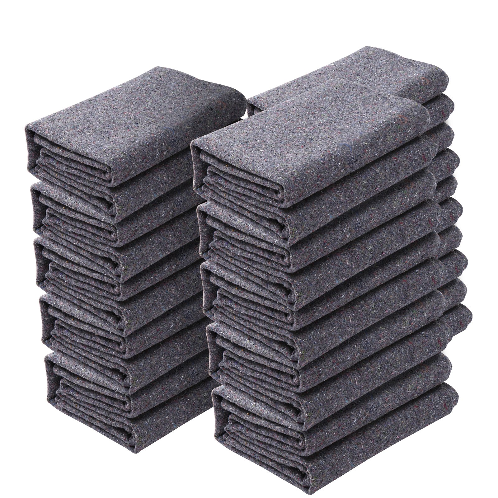 VEVOR Moving Blankets,182.9 x 137.2 cm, 9.5 kg/dz Weight, 12 Packs, Professional Recycled Cotton Packing Blanket, Large Heavy Duty Shipping Mover Pads Perfect for Protecting Furniture, Floors, Appliances