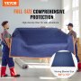 VEVOR Moving Blankets, 80" x 72", 65 lbs/dz Weight, 12 Packs, Professional Non-Woven & Recycled Cotton Packing Blanket, Heavy Duty Mover Pads for Protecting Furniture, Floors, Appliances, Blue/Orange