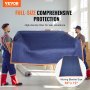 VEVOR Moving Blankets, 80" x 72", 35 lbs/dz Weight, 12 Packs, Professional Non-Woven & Recycled Cotton Packing Blanket, Heavy Duty Mover Pads for Protecting Furniture, Floors, Appliances, Blue/Orange