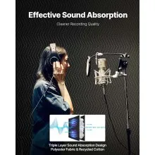 VEVOR 2 Pcs Sound Dampening Blankets, Soundproof Curtains with 96 x 80 in, Soundproof Blanket with Grommets, Studio Grommeted Blanket, for Window, Door, Light Blocker, Music Recording, Black