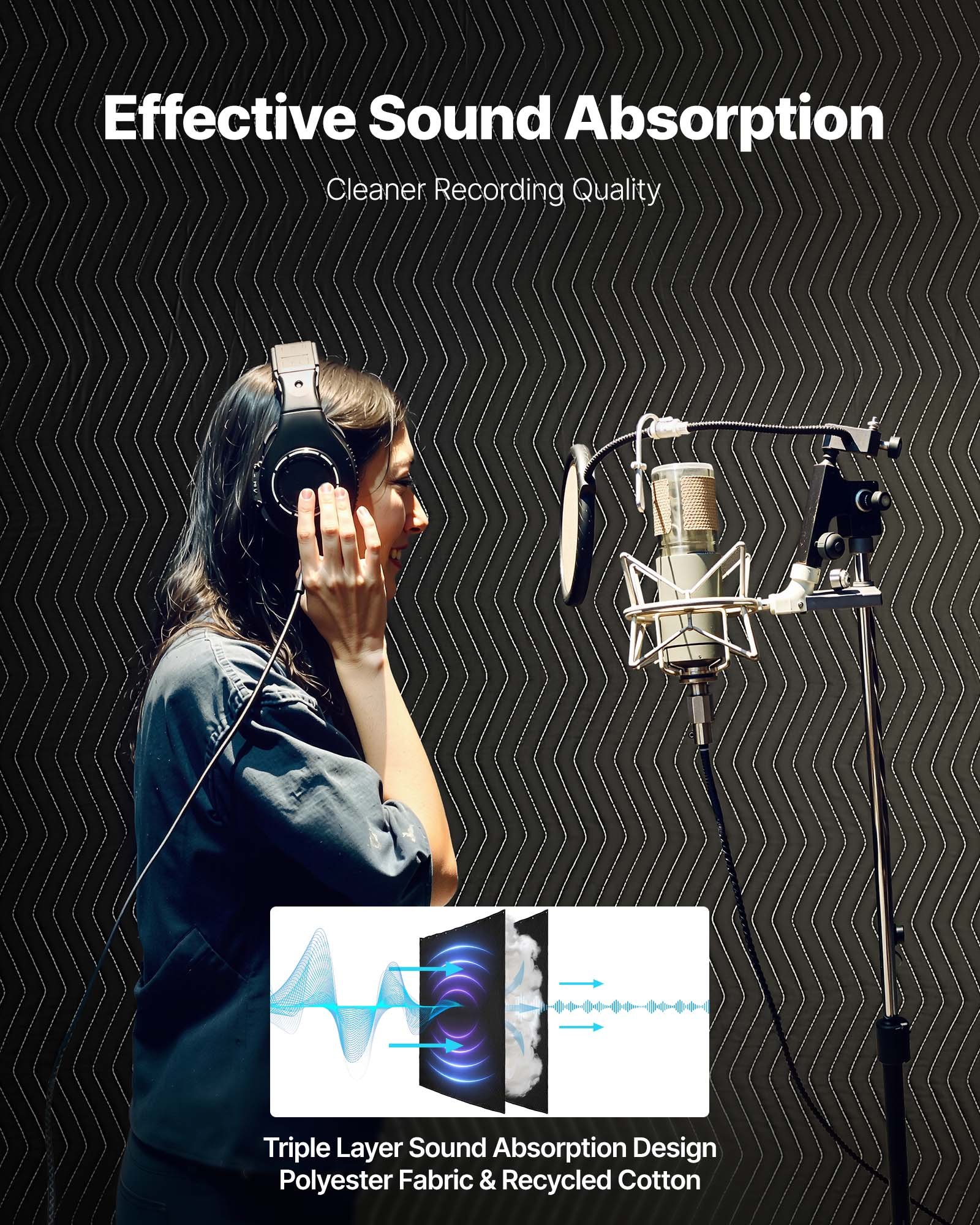 VEVOR 2 Pack Sound Dampening Blankets, 2438 x 2032 mm, Extra Large Soundproof Blanket with Grommets, Studio Grommeted Blanket with Cotton Filling, for Window, Door, Light Blocker, Music Recording