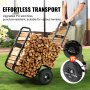 VEVOR Firewood Log Cart Wood Mover Hauler 250 lbs Capacity on PU Wheels Dolly