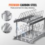 VEVOR Pan and Pot Rack, 2-Tier Expandable Pull Out Under Cabinet Organizer, Cookie Sheet Baking Pans Tray Racks, Adjustable Wire Dividers, Steel Lid Holder for Kitchen Cabinet & Pantry Storage, 12"W