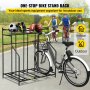 VEVOR Bike Stand Rack, Bicycle Floor Bike Rack, Widths Adjustable Metal Bike Stand Storage w/ Basket, (3 Bike Stand Rack)