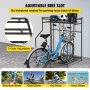 VEVOR Bike Stand Rack, Bicycle Floor Bike Rack, Widths Adjustable Metal Bike Stand Storage w/ Basket, (3 Bike Stand Rack)