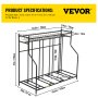 VEVOR Bike Stand Rack, Bicycle Floor Bike Rack, Widths Adjustable Metal Bike Stand Storage w/ Basket, (4 Bike Stand Rack)