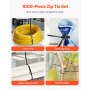 1000 Pack Cable Zip Ties 12-inch Cable Wire Ties & 50LBS High Tensile Strength