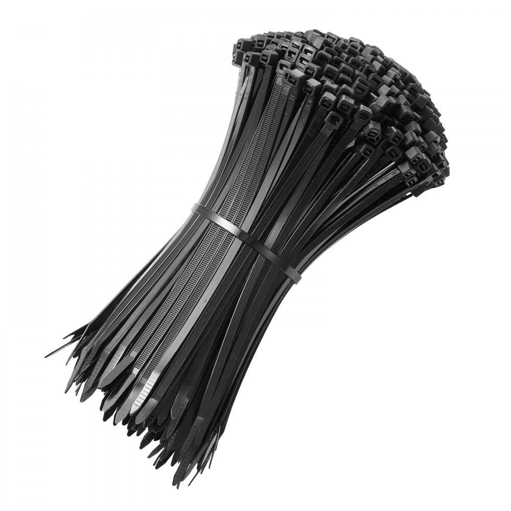 VEVOR 1000 Pack Cable Zip Ties, 8-inch Heavy Duty Cable Wire Ties with 45LBS High Tensile Strength, Multi-Purpose Self-Locking Nylon Tie Wraps, Heat & Cold Resistant for Indoor and Outdoor Use