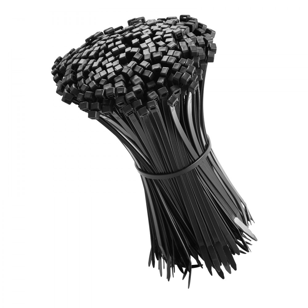 VEVOR 1000 Pack Cable Zip Ties, 8-inch Heavy Duty Cable Wire Ties with 45LBS High Tensile Strength, Multi-Purpose Self-Locking Nylon Tie Wraps, Heat & Cold Resistant for Indoor and Outdoor Use