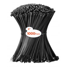 1000 Pack Cable Zip Ties 8-inch Cable Wire Ties & 45LBS High Tensile Strength