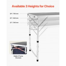 Camping Kitchen Table Folding Portable Cook Station 3 Adjustable Height Aluminum