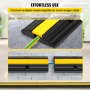 VEVOR Cable Protector Ramp, 4 Packs 1 Channels Speed Bump Hump, Rubber Modular Speed Bump Rated 18000 LBS Load Capacity, Protective Wire Cord Ramp Driveway Rubber Traffic Speed Bumps Cable Protector