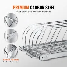 VEVOR Pan and Pot Rack, Expandable Pull Out Under Cabinet Organizer, Cookie Sheet Baking Pans tray Organization, Adjustable Wire Dividers, Steel Lid Holder for Kitchen Cabinet & Pantry Storage, 12.5"W
