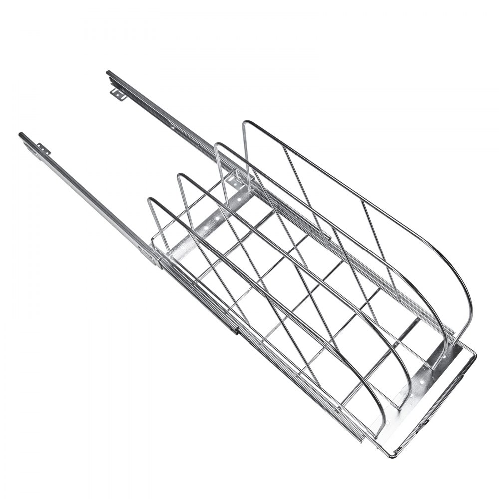 VEVOR Pan and Pot Rack, Expandable Pull Out Under Cabinet Organizer, Cookie Sheet Baking Pans tray Organization, Adjustable Wire Dividers, Steel Lid Holder for Kitchen Cabinet & Pantry Storage,