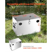 Battery Box Group 24/31 Stainless Steel Shell for Cars & Trolling Motors