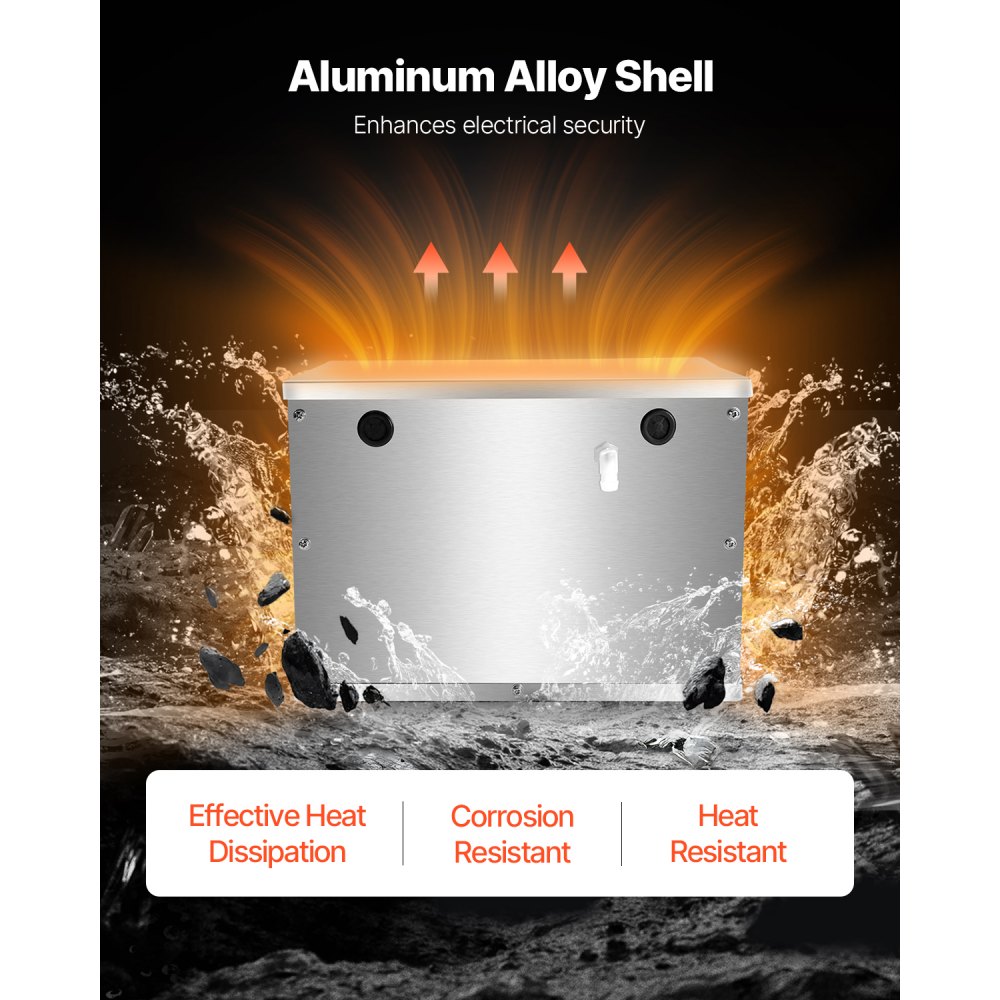 VEVOR Battery Box, Group 24/31 Trolling Motor Battery Box, Marine Batteries Case with Rubber-Grommet Cable Holes, Aluminum Alloy Shell Storage Case, Easy Installation, for Off-Road Racers, Trucks