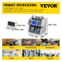 VEVOR Money Counter Machine, Mixed Denominations, 2CIS, UV, MG, MT, IR, DB Counterfeit Detections with Multiple Working Models, 800/1000/1200/1500pcs/min Note Counting Machine with External Display