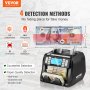 Μετρητής λογαριασμών VEVOR Money Counter Machine με ανίχνευση πλαστών UV MG IR DD