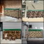 VEVOR Firewood Storage Rack Steel Fire Wood Holder 3.6m Steel Fireplace Shelter
