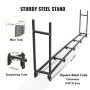 Vevor Firewood Log Rack Firewood Rack Outdoor 16' Black Wood Storage Stand Steel