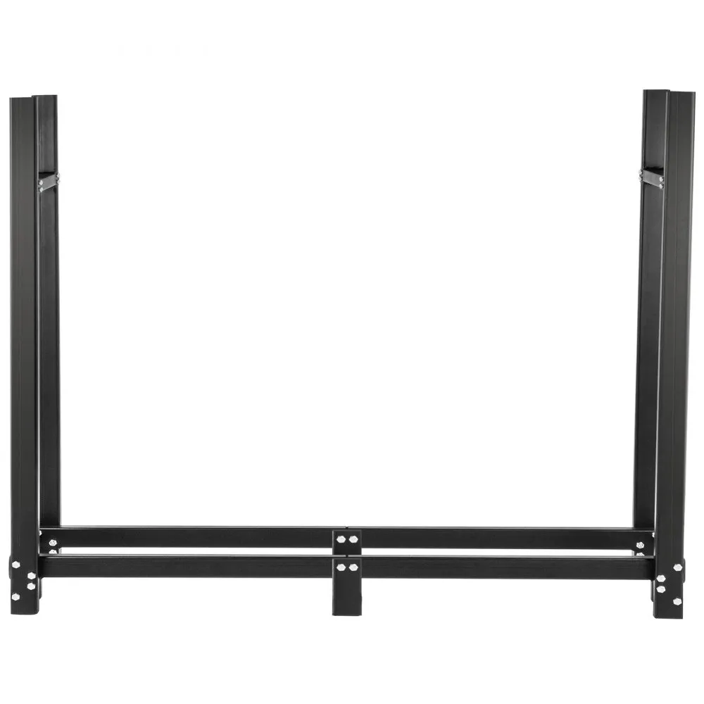 VEVOR Firewood Log Rack, 8ft Firewood Rack Outdoor, Black Firewood Rack stand, Steel Outdoor Wood Rack, Firewood Log Holder with Load Capacity 1300lbs, Firewood Rack with Cover & Fireplace Tool Set