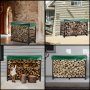 VEVOR Firewood Log Rack, 8ft Firewood Rack Outdoor, Black Firewood Rack Stand, Steel Outdoor Wood Rack, Firewood Log Holder with Load Capacity 1300lbs, Firewood Rack with Cover & Fireplace Tool Set
