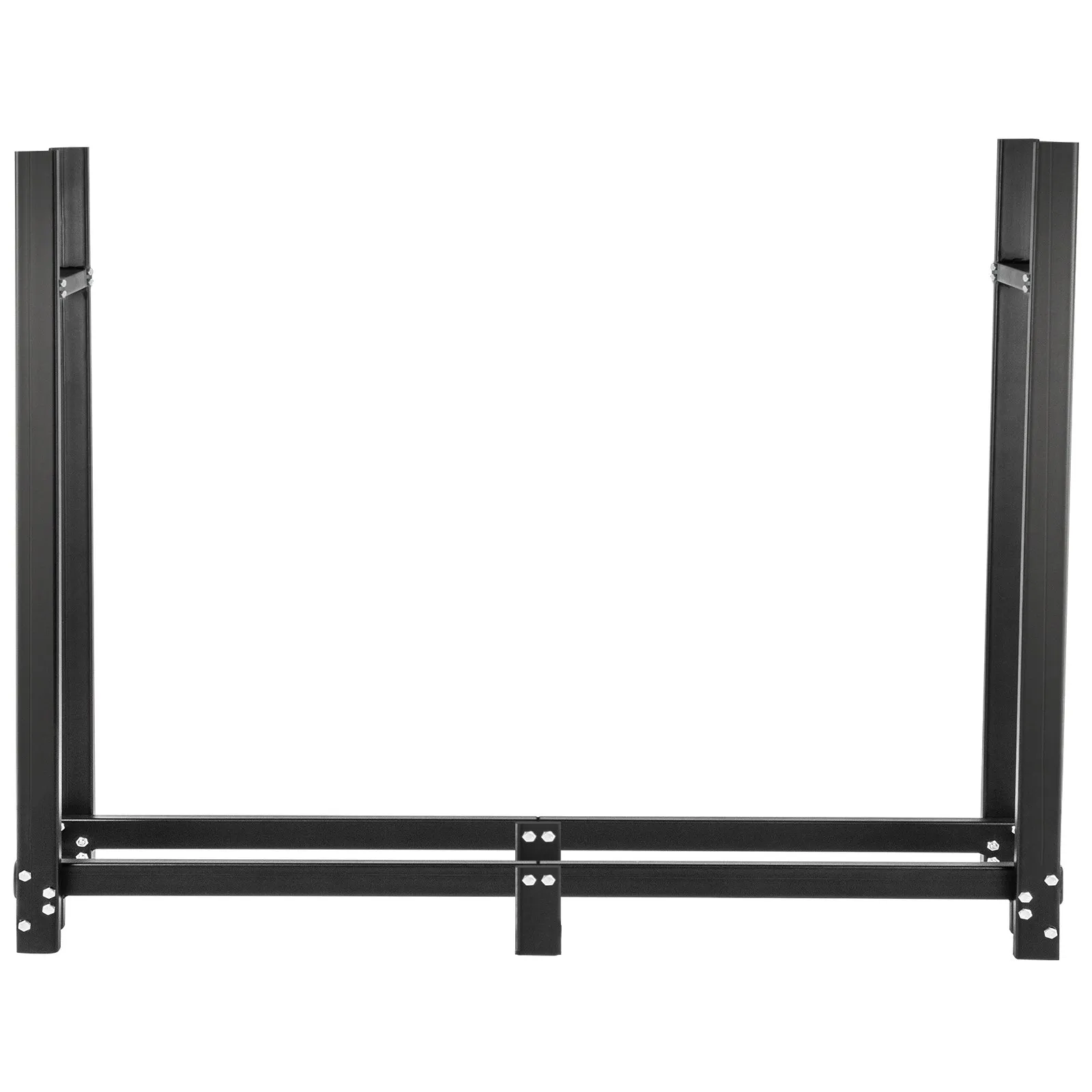 VEVOR Firewood Log Rack, 8ft Firewood Rack Outdoor, Black Firewood Rack stand, Steel Outdoor Wood Rack, Firewood Log Holder with Load Capacity 1300lbs, Firewood Rack with Cover & Fireplace Tool Set