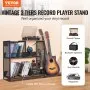 VEVOR Record Player Stand 3-Tier Metal Turntable Stand with Guitar Store Black
