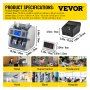 VEVOR Money Machine, Mixed Denominations Money Counter, 5 Counterfeit Detections Bill Counter, 8 Working Modes Cash Machine, 800/1000/1200/1500pcs/min Note Counting Machine w/ Printer for Bank