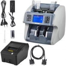 VEVOR Money Machine, Mixed Denominations Money Counter, 5 Counterfeit Detection Small Bill Counter, Multiple Working Modes Cash Machine, 800/1000/1200/1500pcs/min Note Counting Machine for Bank