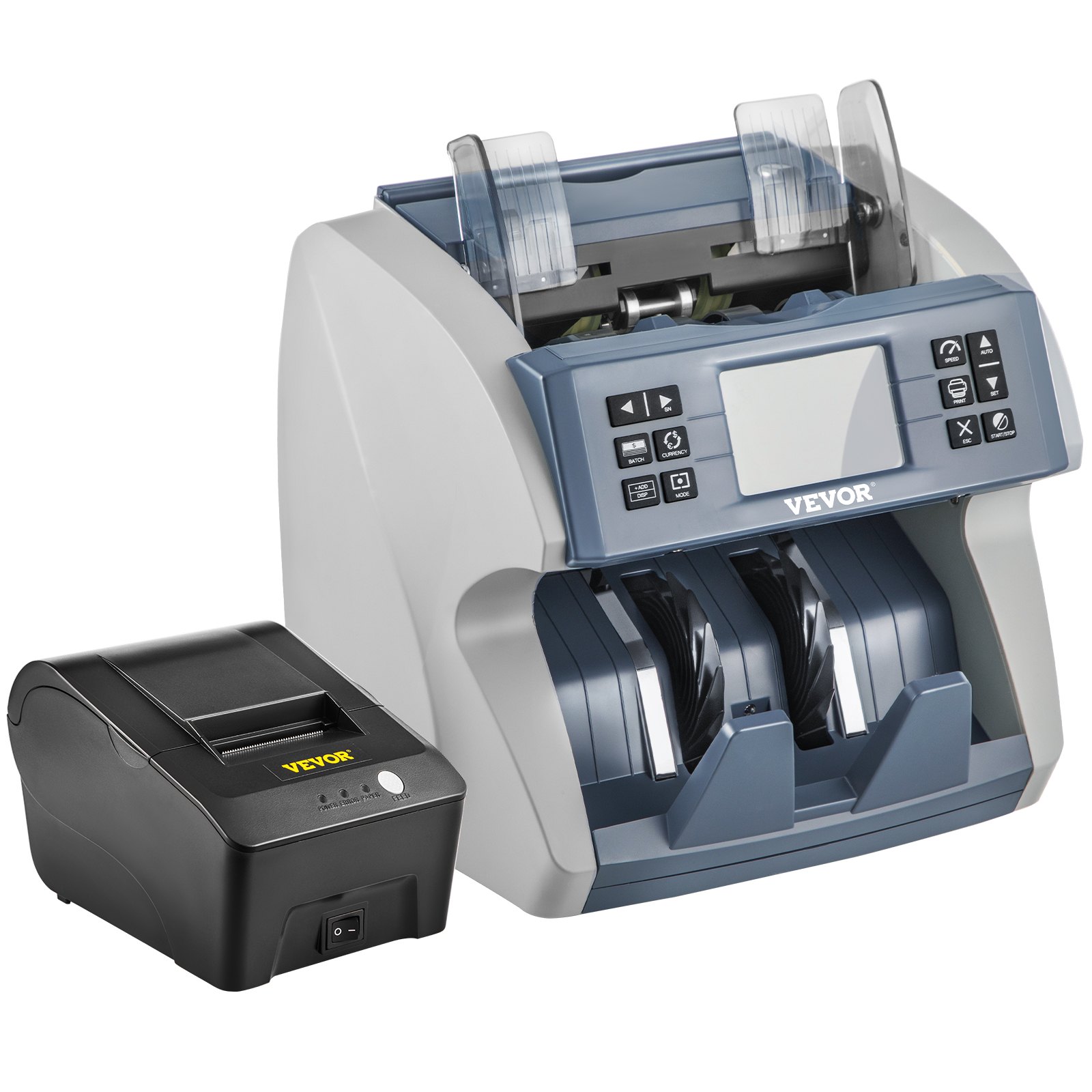 VEVOR Money Machine, Mixed Denominations Money Counter, 5 Counterfeit Detection Small Bill Counter, Multiple Working Modes Cash Machine, 800/1000/1200/1500pcs/min Note Counting Machine for Bank
