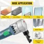 VEVOR Electric Sheet Metal Cutter, 380W Power, 1800RPM Rotor Speed, 0.07in/1.8mm Cutting Capacity, Includes Replacement Blades and Storage Case, Ideal for Stainless Steel, Aluminium, Plastic