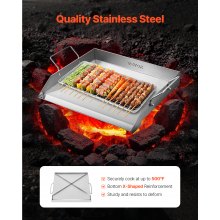 18x16 in Flat Top Griddle Stainless Steel Universal BBQ Grill Pan Cookware