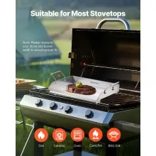 18x16 in Flat Top Griddle Stainless Steel Universal BBQ Grill Pan Cookware