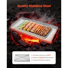 32x16 in Flat Top Griddle Stainless Steel Universal BBQ Grill Pan Cookware