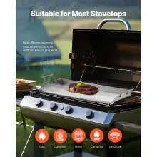 32x16 in Flat Top Griddle Stainless Steel Universal BBQ Grill Pan Cookware
