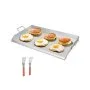 VEVOR Stainless Steel Griddle, 36x22 inch Universal Flat Top Rectangular Plate, Gas Grill Griddle for BBQ Grill, Teppanyaki, Portable Family Cookware with Handle, for Camping Tailgating Party
