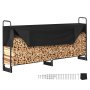 VEVOR 8.5FT Outdoor Firewood Rack with Cover, 102x14.2x46.1 in, Heavy Duty Firewood Holder & 600D Oxford Waterproof Cover for Fireplace, Patio, Indoor/Outdoor Log Storage Rack for 1/2 Cord of Firewood