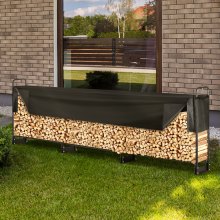 VEVOR 12.7FT Outdoor Firewood Rack with Cover, 152x14.2x46.1in,Heavy Duty Firewood Holder & 600D Oxford Waterproof Cover for Fireplace, Patio, Indoor/Outdoor Log Storage Rack for 3/4 Cord of Firewood
