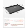 VEVOR Carbon Steel Griddle, 24x16 inch Universal Flat Top Rectangular Plate, Gas Grill Griddle for BBQ Grill, Teppanyaki, Portable Family Cookware with Handle, for Camping Tailgating Party
