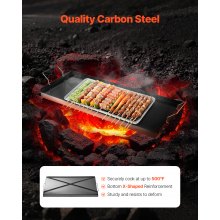 32x14 in Flat Top Griddle Carbon Steel Universal BBQ Grill Pan Cookware