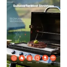 VEVOR 32x14 in Flat Top Griddle Carbon Steel Universal BBQ Grill Pan Cookware