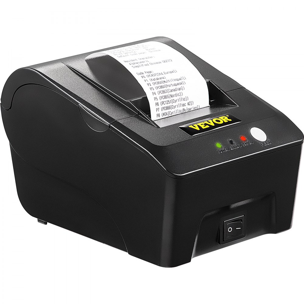 VEVOR Printer Receipt, 58mm Thermal Printer, ESC/POS Command Thermal Receipt Printer, Portable for Bank, Supermarket, Office, Restaurant Support Win 2003/XP/7/8/10 & Cashbox Driver