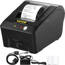 Imprimantă pentru chitanțe VEVOR, imprimantă termică de 58 mm, imprimantă termică pentru chitanțe ESC/POS Command, portabilă pentru bancă, supermarket, birou, restaurant, suport pentru Win 2003/XP/7/8/10 și driver pentru caseta de bani