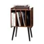 VEVOR Record Player Stand, 2 Tiers Turntable Stand with 4 Cabinets, Holds up to 100 Albums, Wooden Vinyl Record Storage Cabinet with Display Shelf for Bedroom, Living Room, Brown
