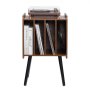 VEVOR Record Player Stand, 2 Tiers Turntable Stand with 4 Cabinets, Holds up to 100 Albums, Wooden Vinyl Record Storage Cabinet with Display Shelf for Bedroom, Living Room, Brown