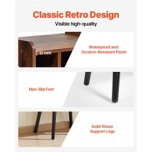 VEVOR Record Player Stand 2-Tier Wood Vinyl Record Stand up to 100 Albums Brown