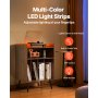 VEVOR Record Player Stand with LED Light, 3 Tiers Turntable Stand with Charging Station & USB Ports, Holds up to 150 Albums, Vinyl Record Storage Cabinet with Display Shelf for Bedroom, Living Room